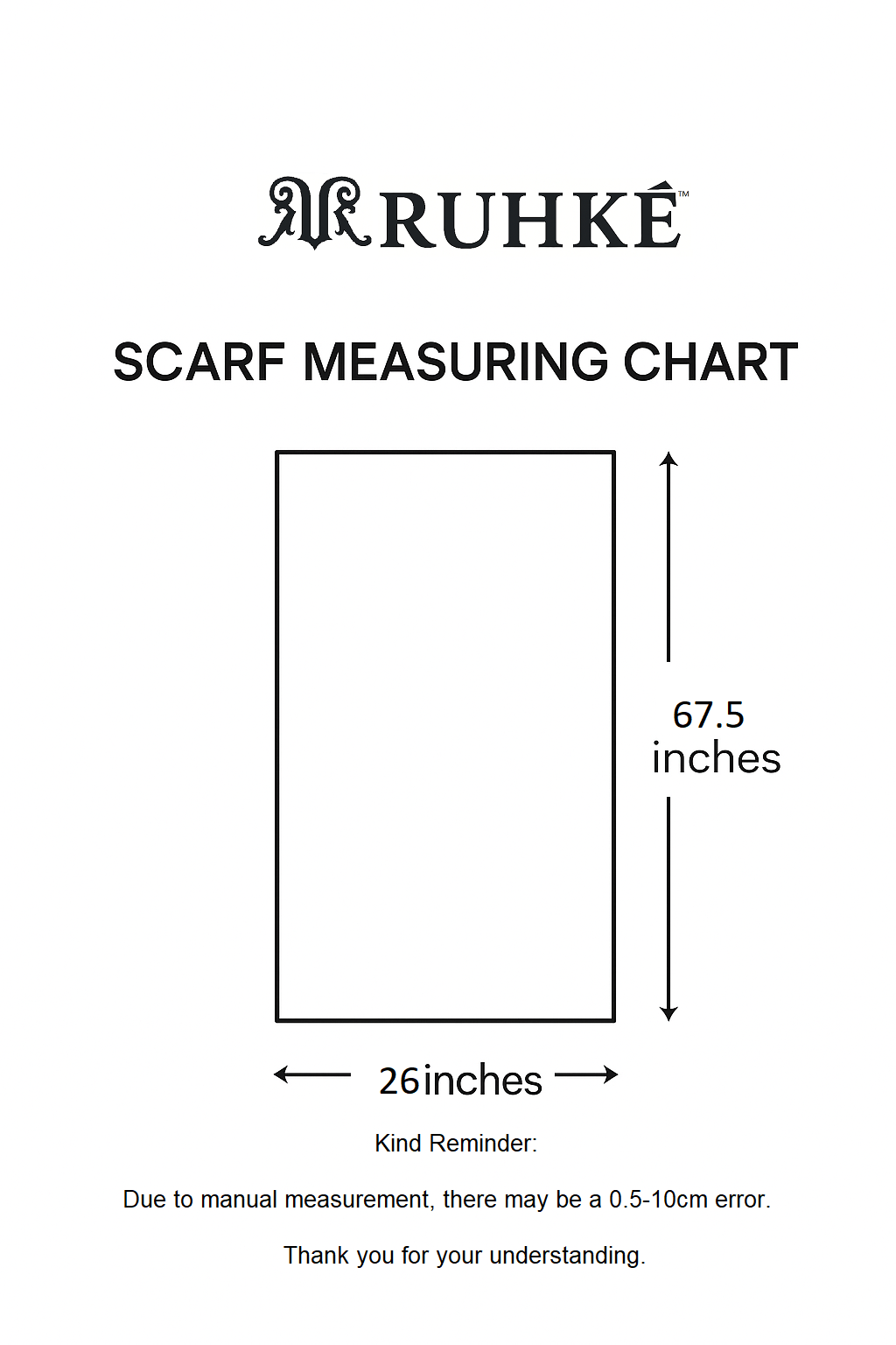 RUHKÉ™ steel blue Korean silk hijab size chart showing dimensions for luxury modest fashion styling