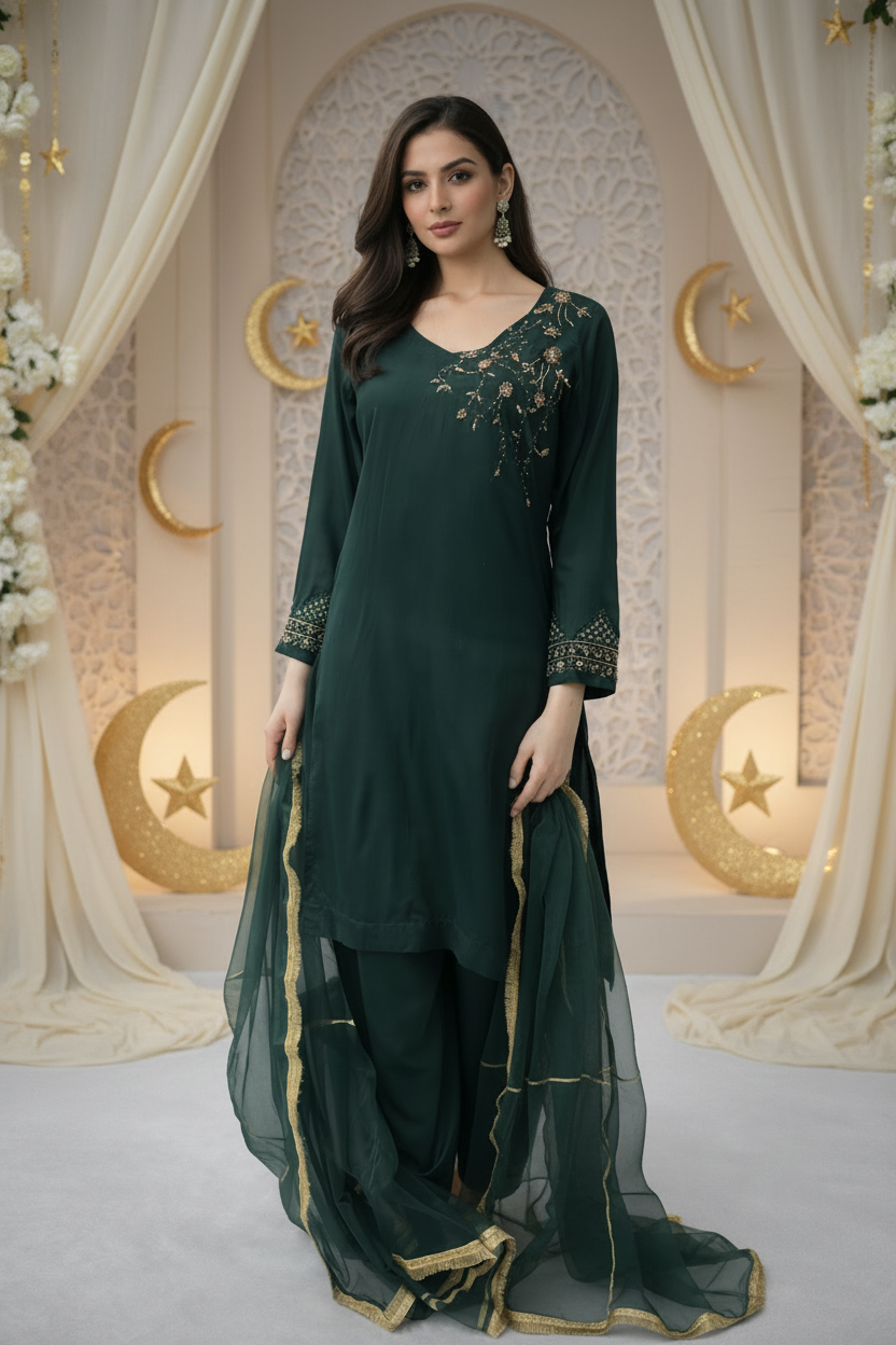 ruhke emerald green viscose silk 3pc formal suit australia