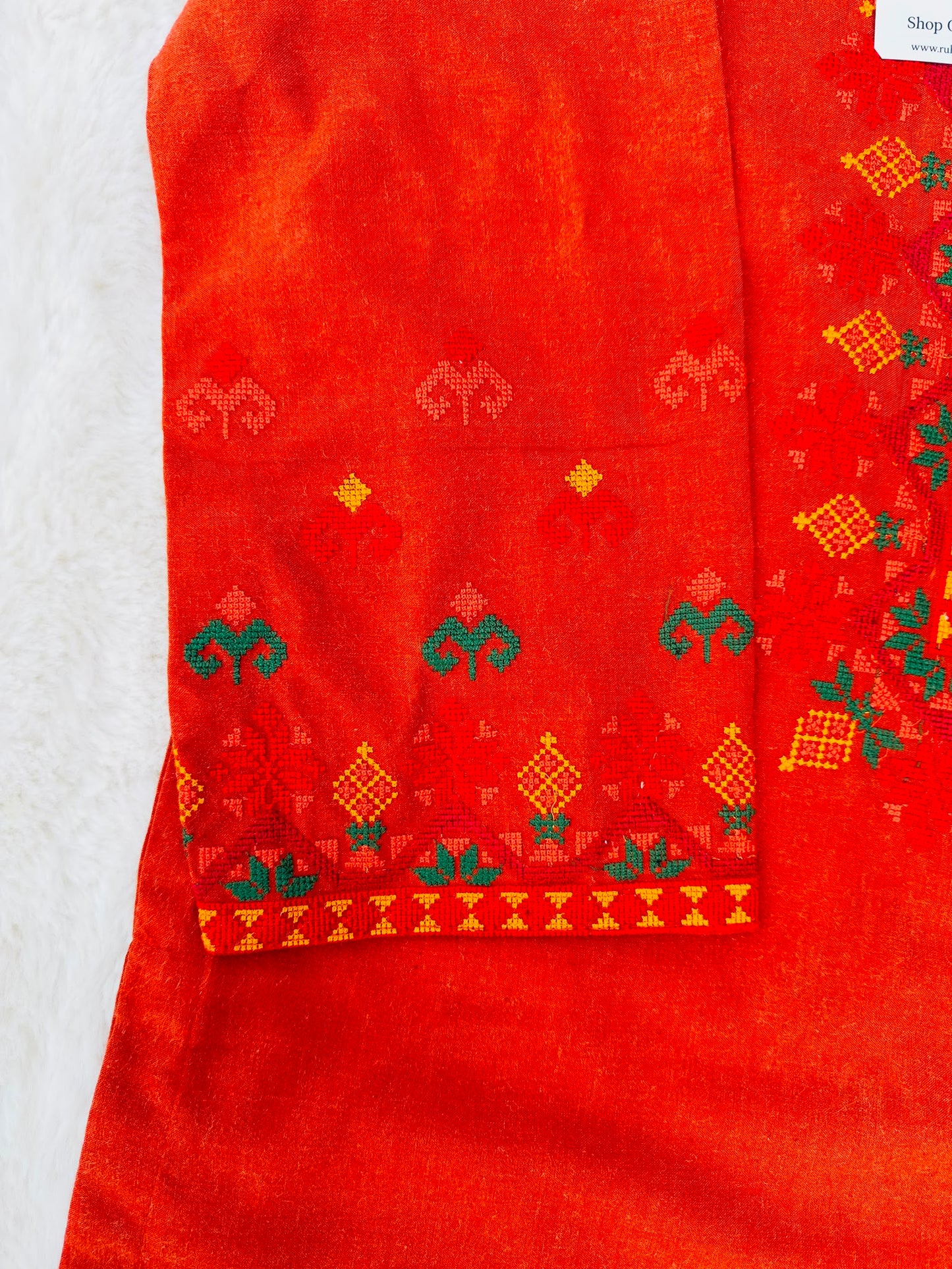 RUHKÉ Premium Burnt Orange Khaddar Co ord set with Traditional Char Suti Embroidery