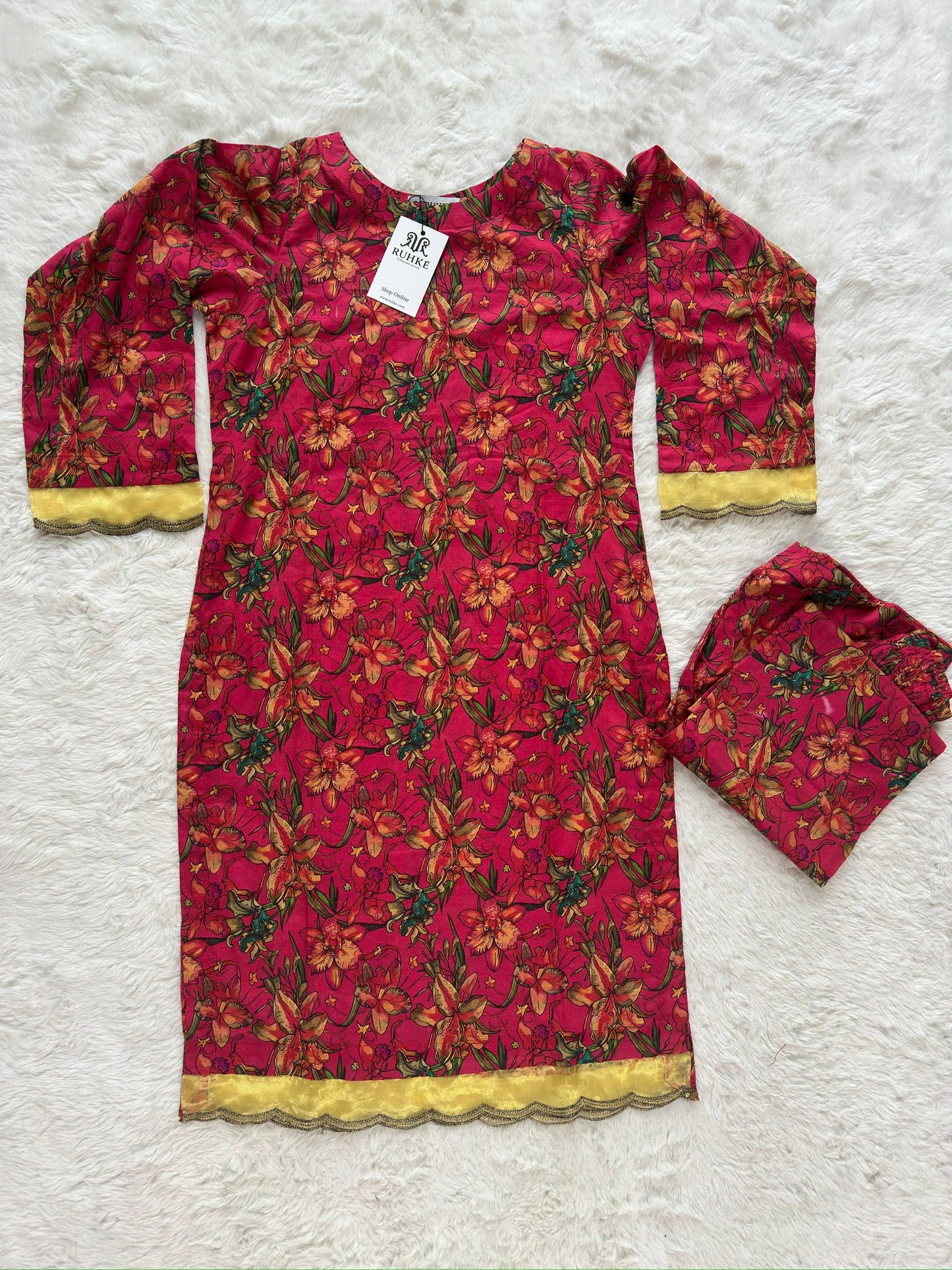 Printed lawn shirt with premium floral print and fine stitching – RUHKÉ™