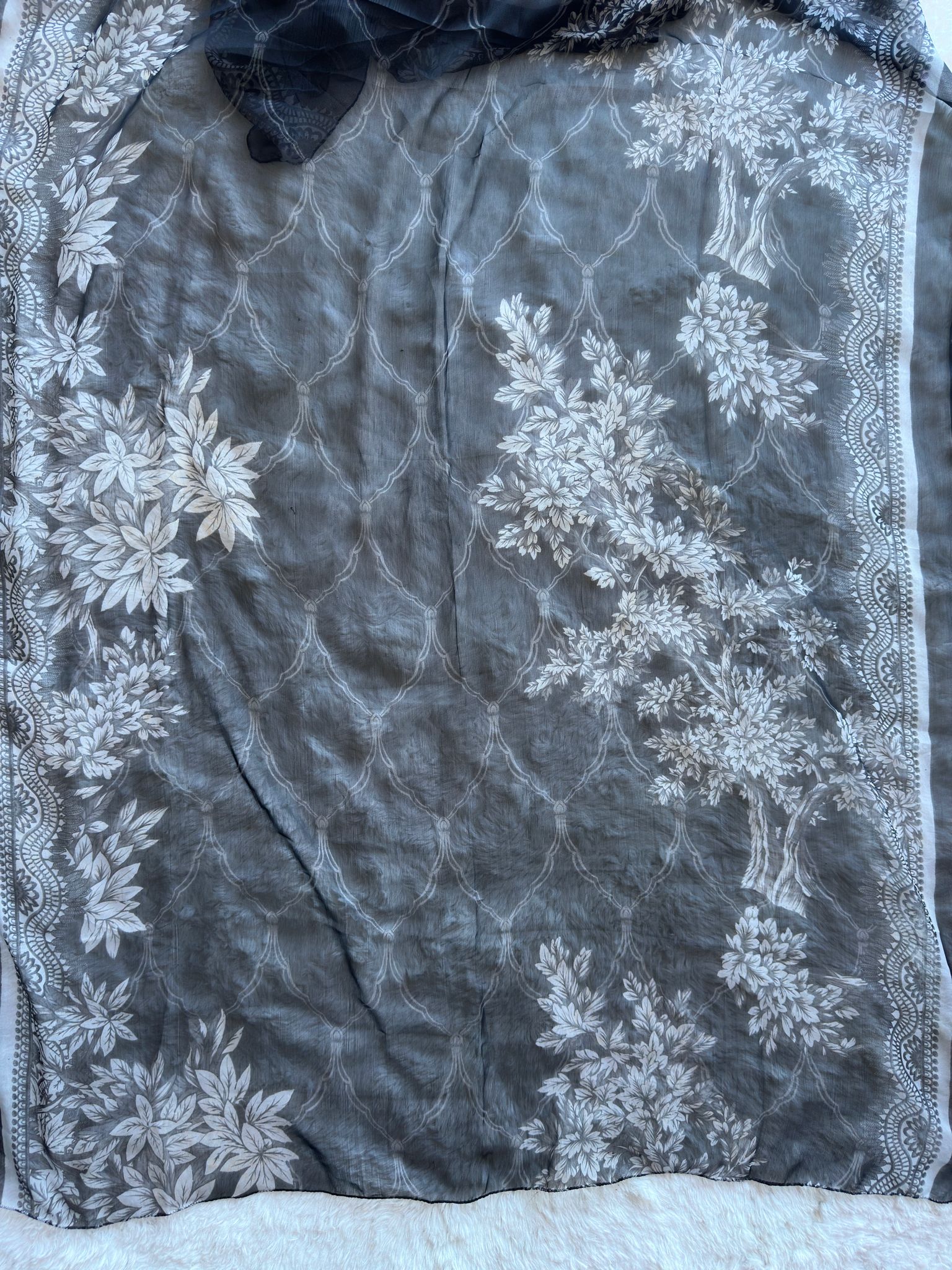 Printed chiffon dupatta lightweight summer fabric