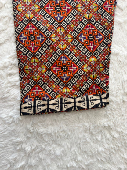 Luxury Printed Lawn 2-Piece Co-Ord Set for Women – Ivory & Rust Ethnic Design | RUHKÉ™