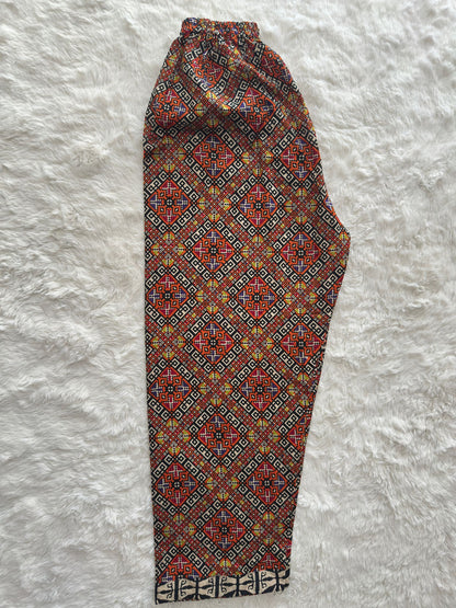 Luxury Printed Lawn 2-Piece Co-Ord Set for Women – Ivory & Rust Ethnic Design | RUHKÉ™