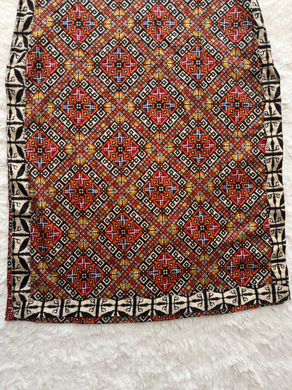 Luxury Printed Lawn 2-Piece Co-Ord Set for Women – Ivory & Rust Ethnic Design | RUHKÉ™