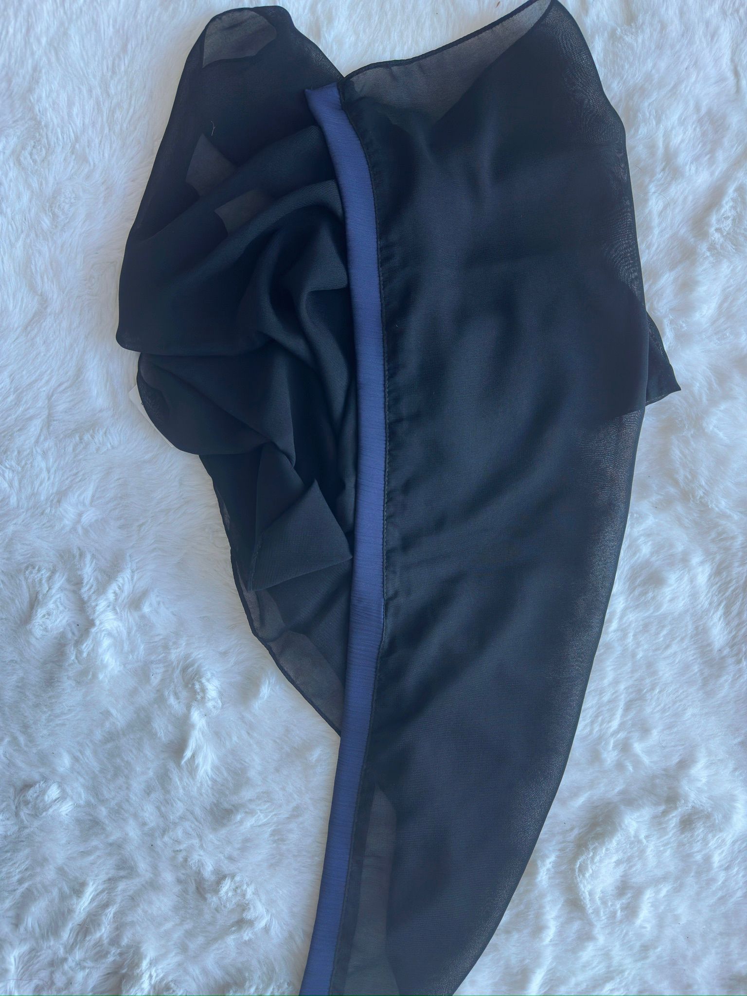 Luxury modest fashion royal navy flared silk abaya by RUHKÉ Australia