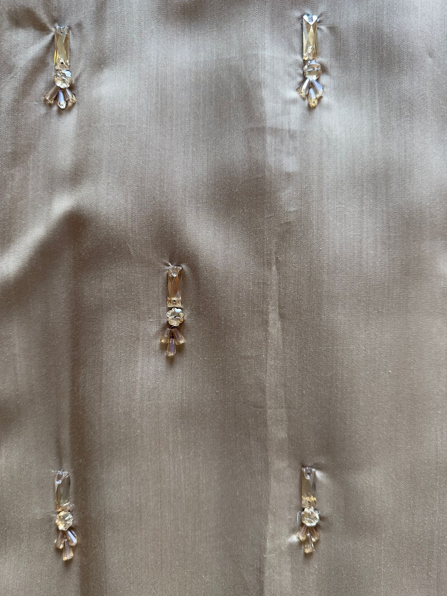 RUHKÉ Champagne Luxe viscose silk suit with detailed hand bead embroidery hand wok