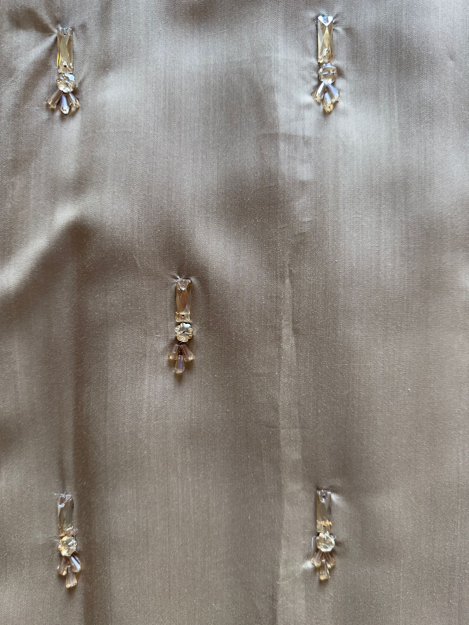 RUHKÉ Champagne Luxe viscose silk suit with detailed hand bead embroidery hand wok