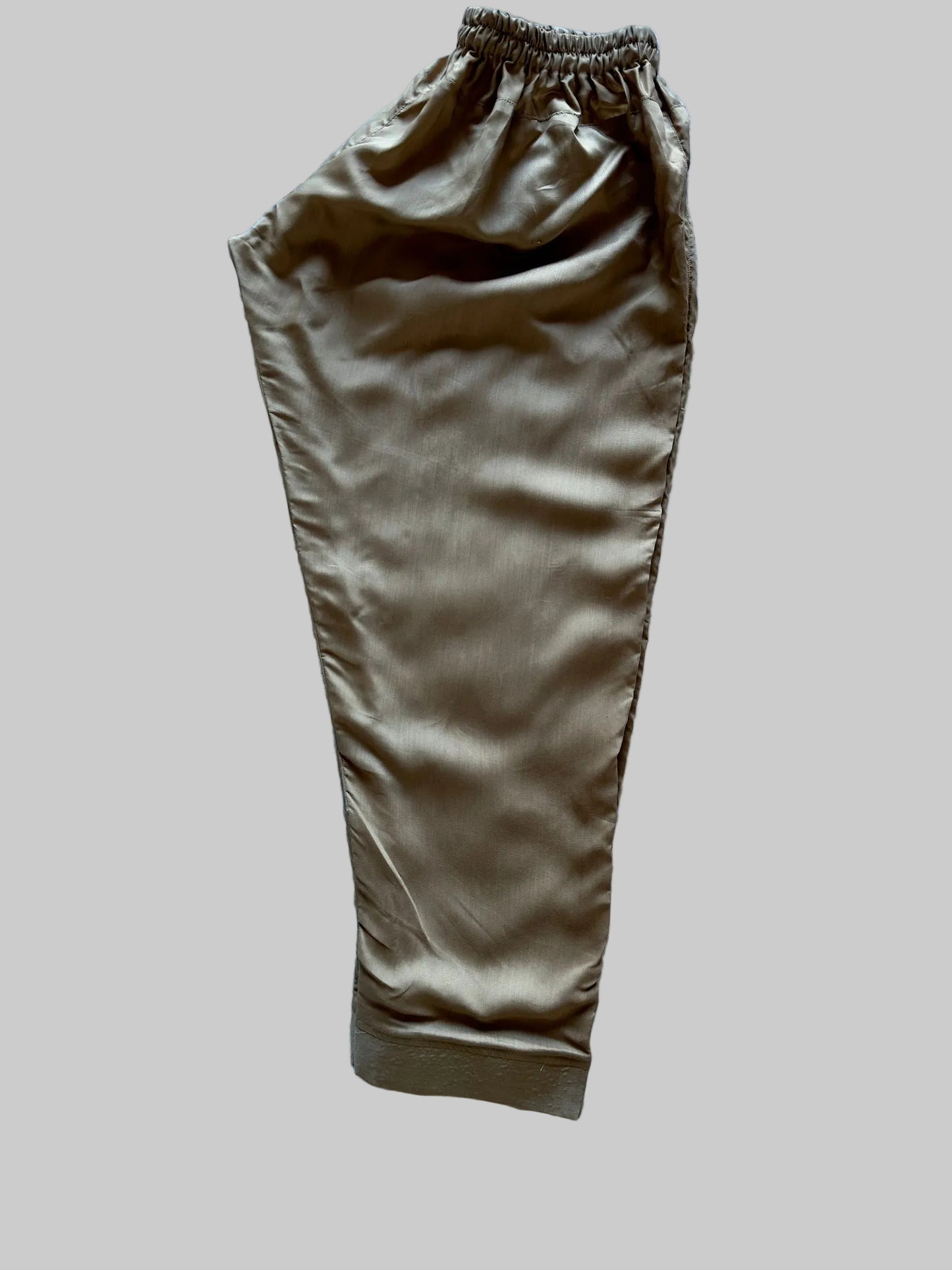 Pakistani style champagne viscose silk 3PC suit with intricate bead work trouser