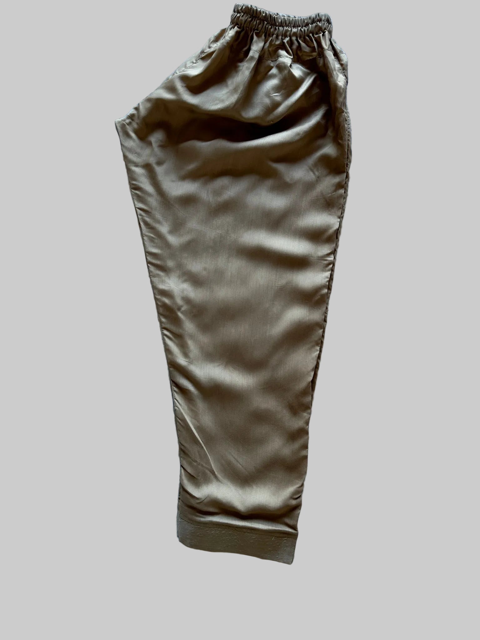 Pakistani style champagne viscose silk 3PC suit with intricate bead work trouser