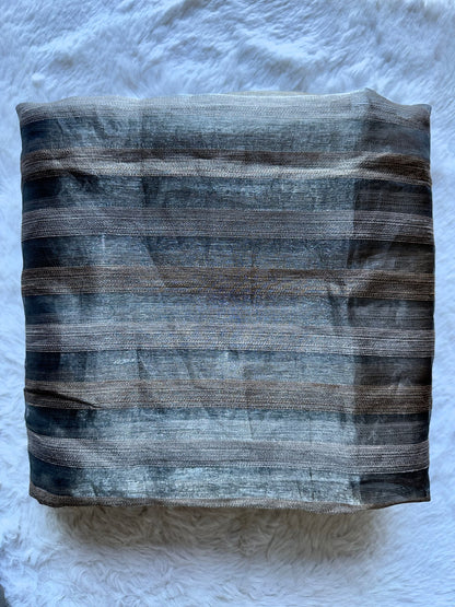 Festive mocha viscose silk kurta outfit paired with lightweight tissue dupatta