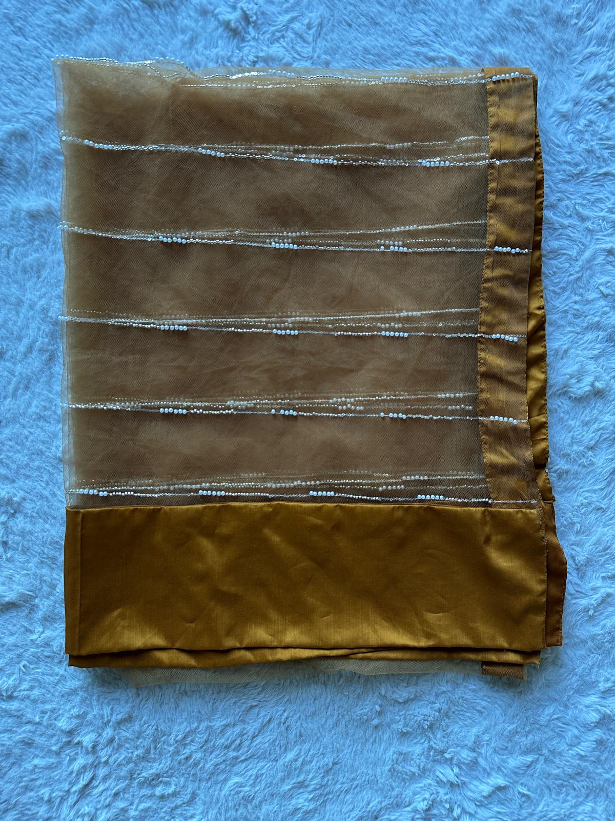 RUHKÉ modest luxury suit with pearl embellished viscose silk kurta