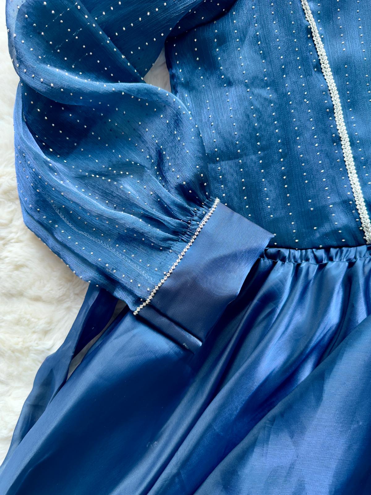 Designer sheesha silk modest dress with luxury stone work Arm