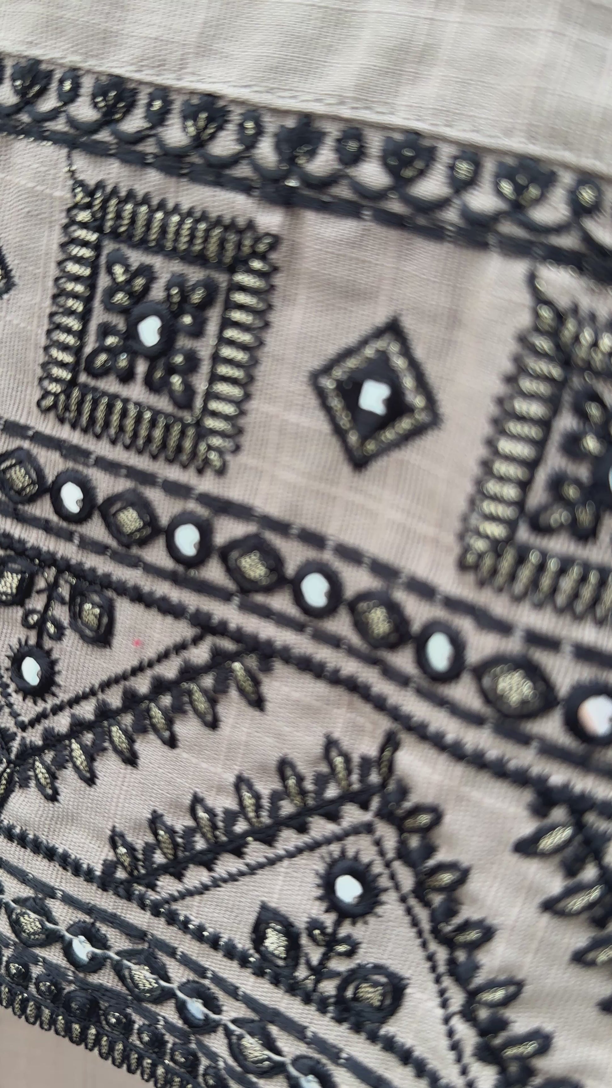Embroidered Taupe Beige Matching Set video detail 