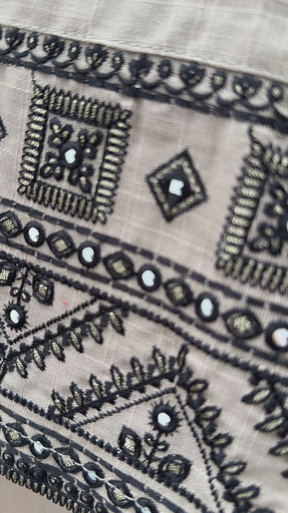 Embroidered Taupe Beige Matching Set video detail 