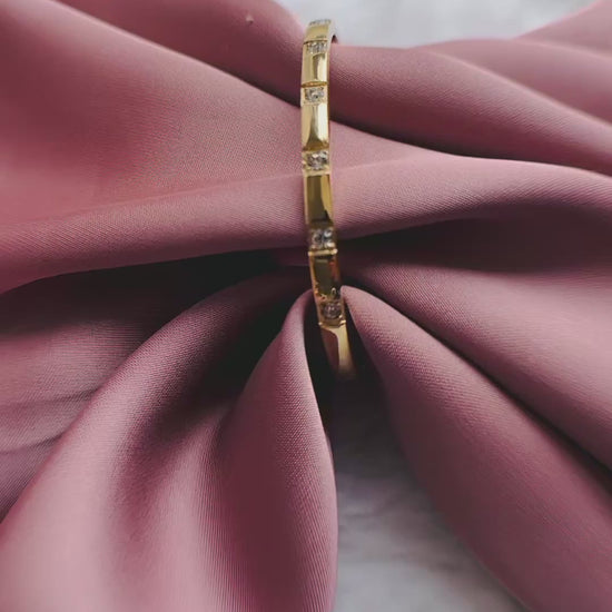 Waterproof hypoallergenic gold plated bangle for women video