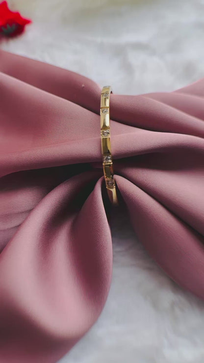 Waterproof hypoallergenic gold plated bangle for women video