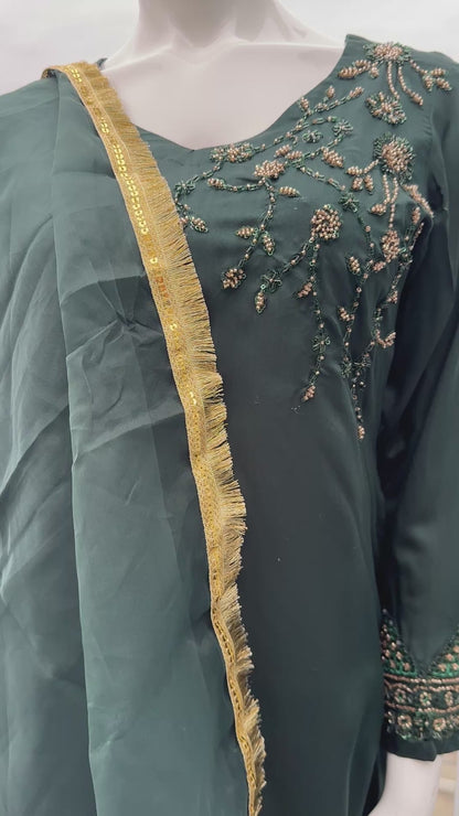 ruhke emerald green viscose silk 3pc formal suit australia Video