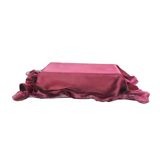 3D view of rosewood blush satin crêpe Korean silk hijab revealing texture, depth and premium finish by RUHKÉ™