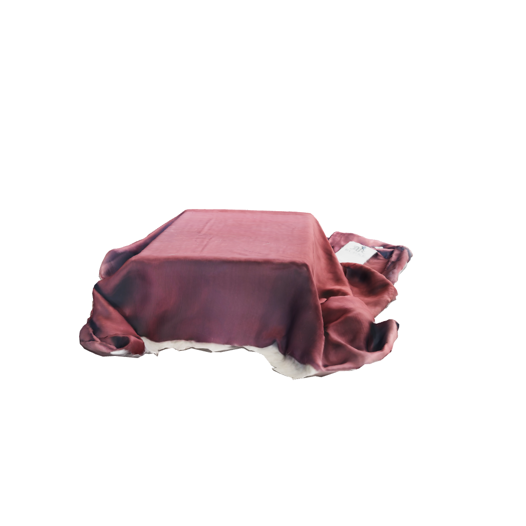 3D view of brown satin crêpe Korean silk hijab revealing texture, depth and premium finish by RUHKÉ™