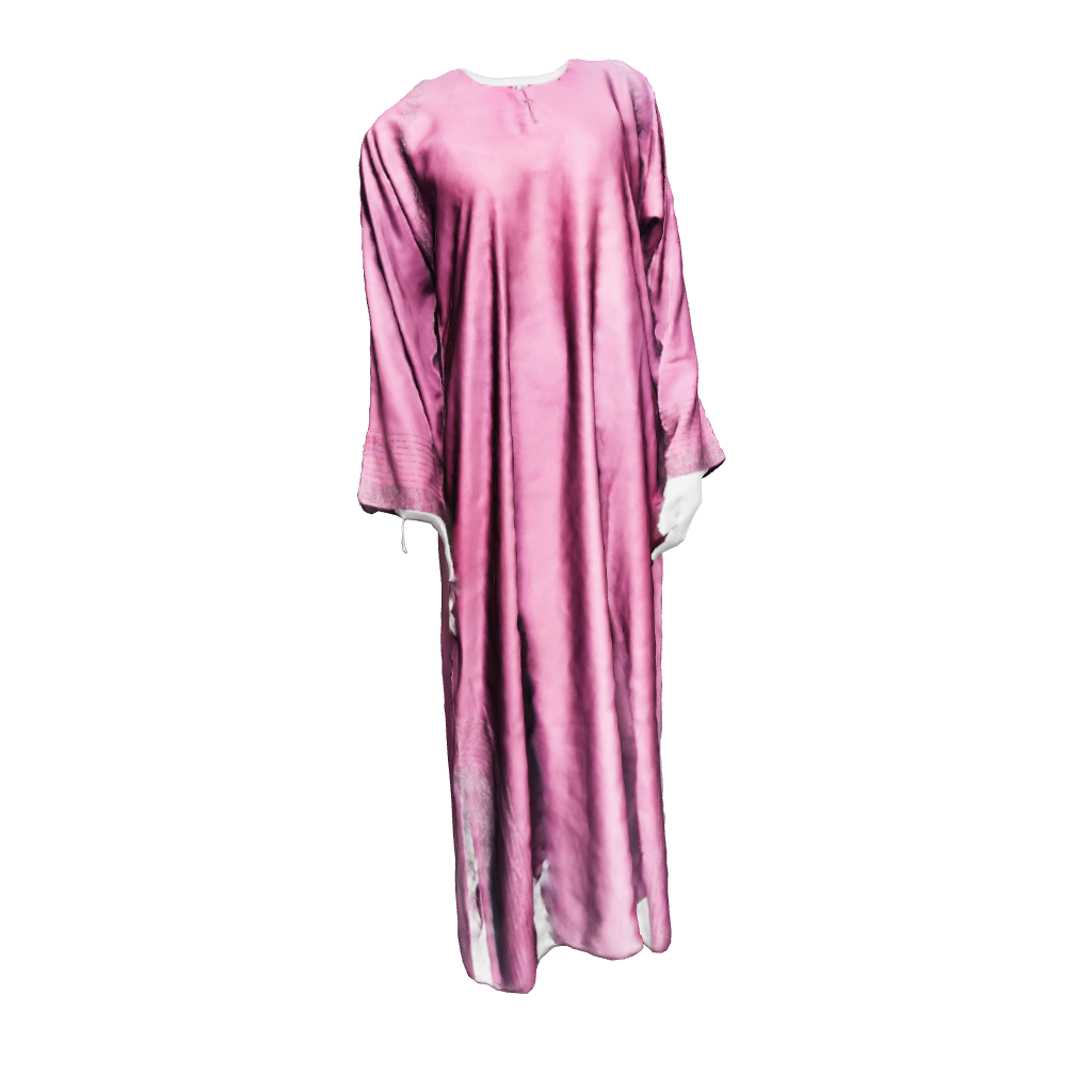Luxury modest abaya with handcrafted reverse U stone detailing for formal wear 3DView