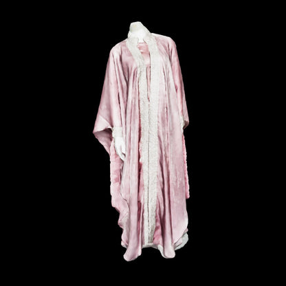 Designer dusty lavender sheesha silk abaya for Eid wear3D