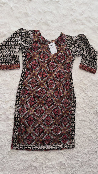 Luxury Printed Lawn 2-Piece Co-Ord Set for Women – Ivory & Rust Ethnic Design | RUHKÉ™