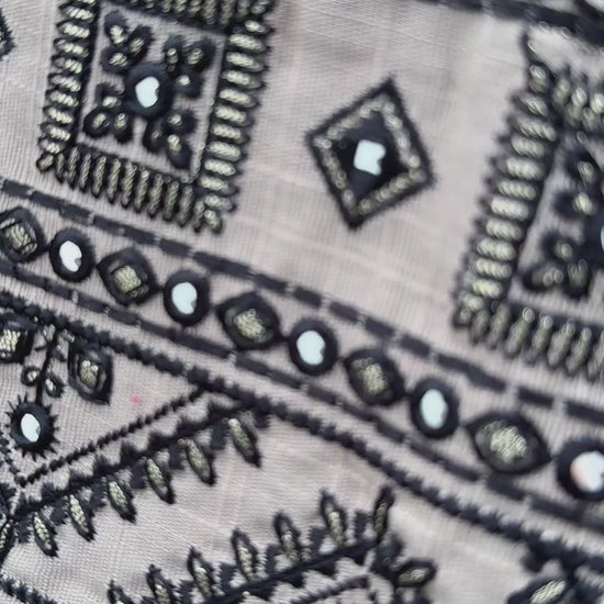 Embroidered Taupe Beige Matching Set video detail 