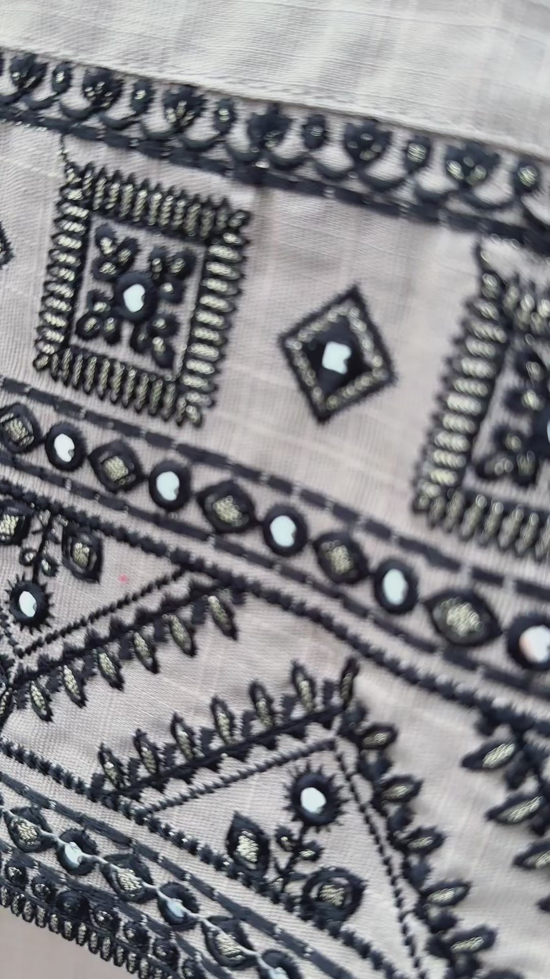 Embroidered Taupe Beige Matching Set video detail 
