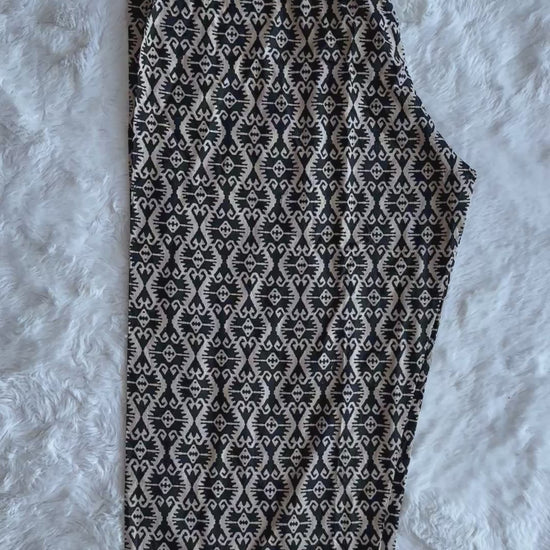 video Printed lawn straight trousers with border hem