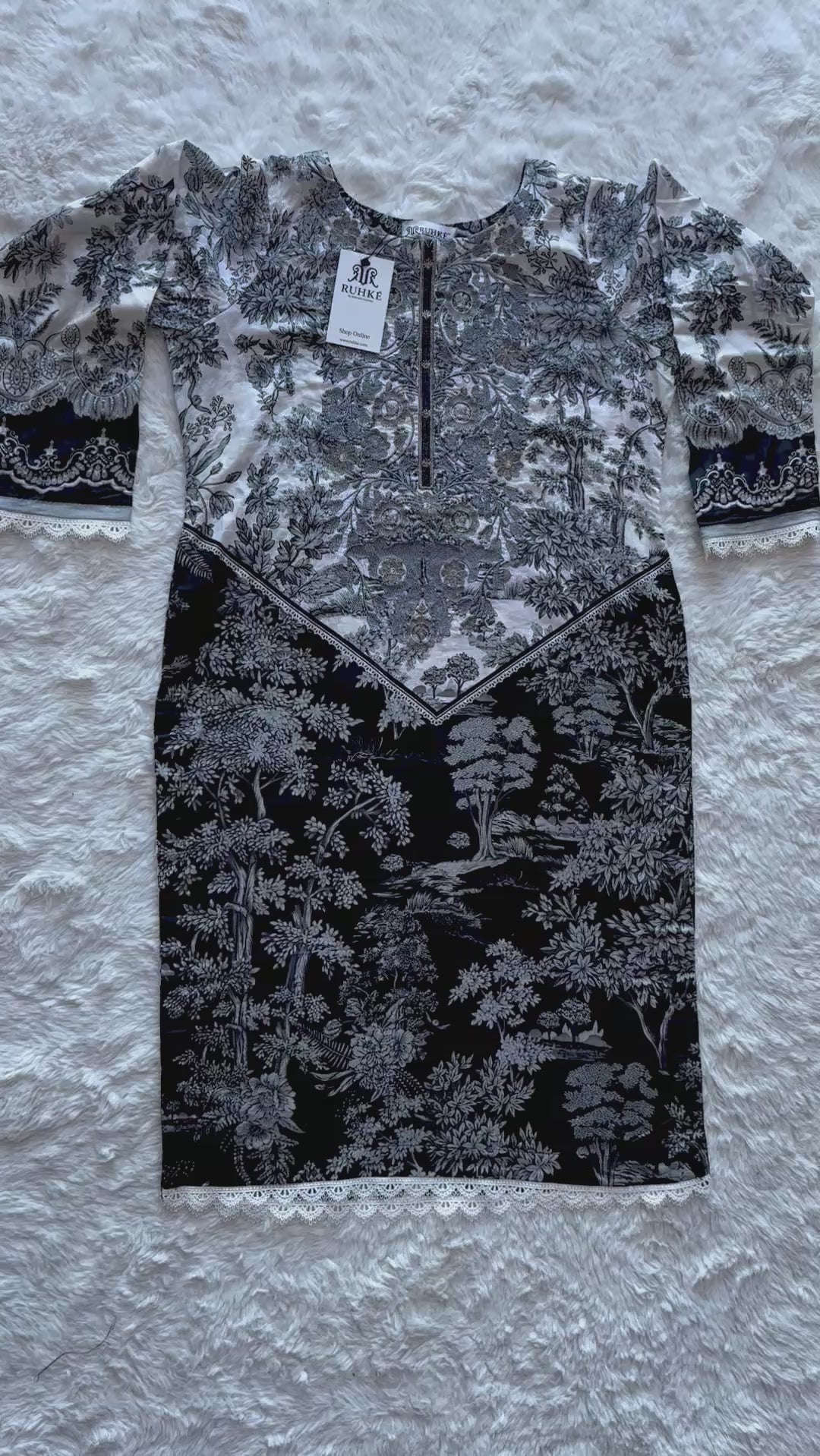 Printed embroidered lawn 3-piece suit video view