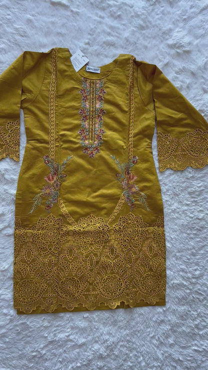 Maroon khadi net dupatta with gold stripe detailing Shirt