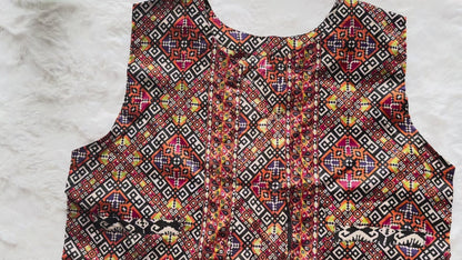 RUHKÉ™ luxury Sindhi Ajrak-inspired co-ord set with statement jacket video preview