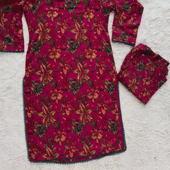 Video showcasing luxury printed lawn shirt  by RUHKÉ™